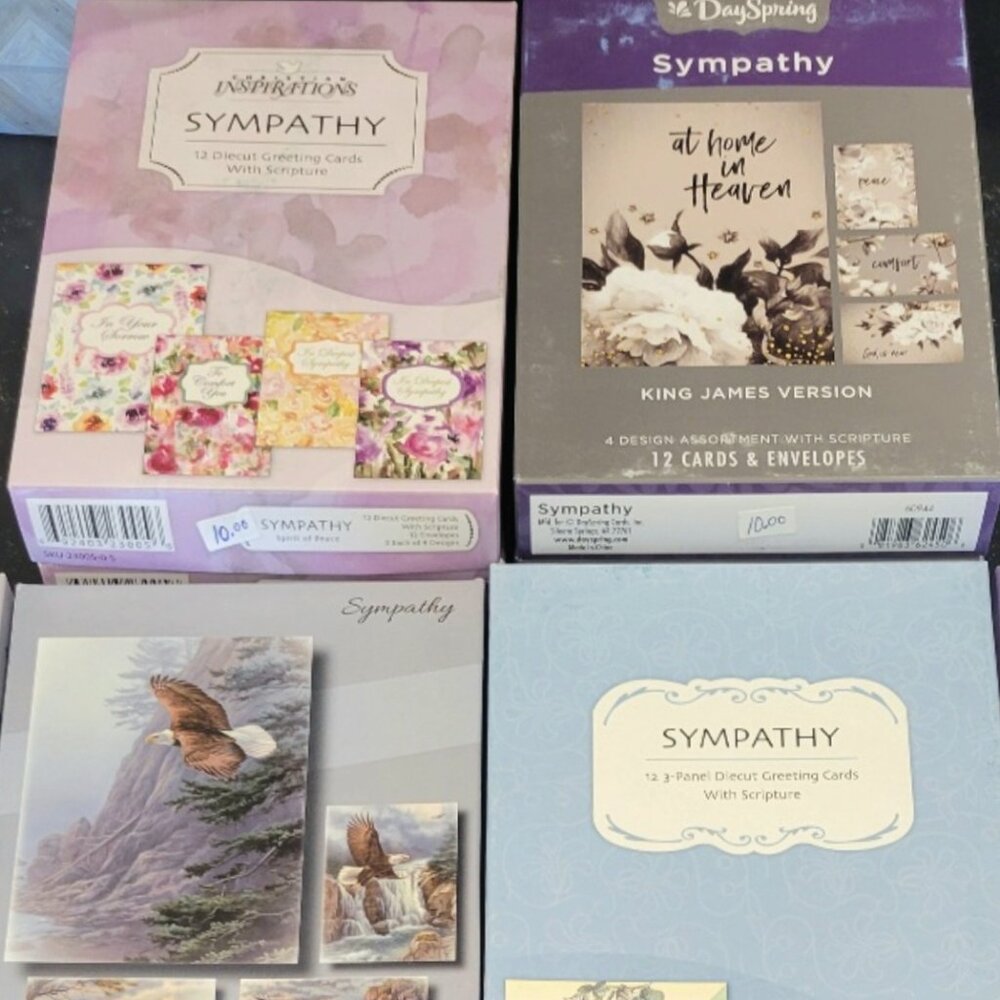 NEW 4 boxes sympathy cards